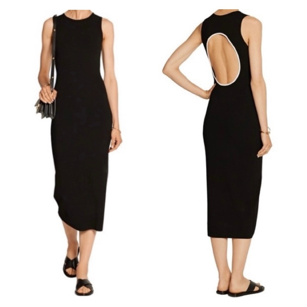 Theory Vysa Prosecco Open Back Midi Dress Size S
